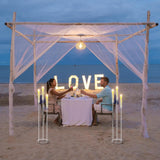 6 Set Acrylic Candelabra Centerpieces 3 Arms with 18 LED Candles 42.5'' Floor Tall Candle Holders with Acrylic Shade
