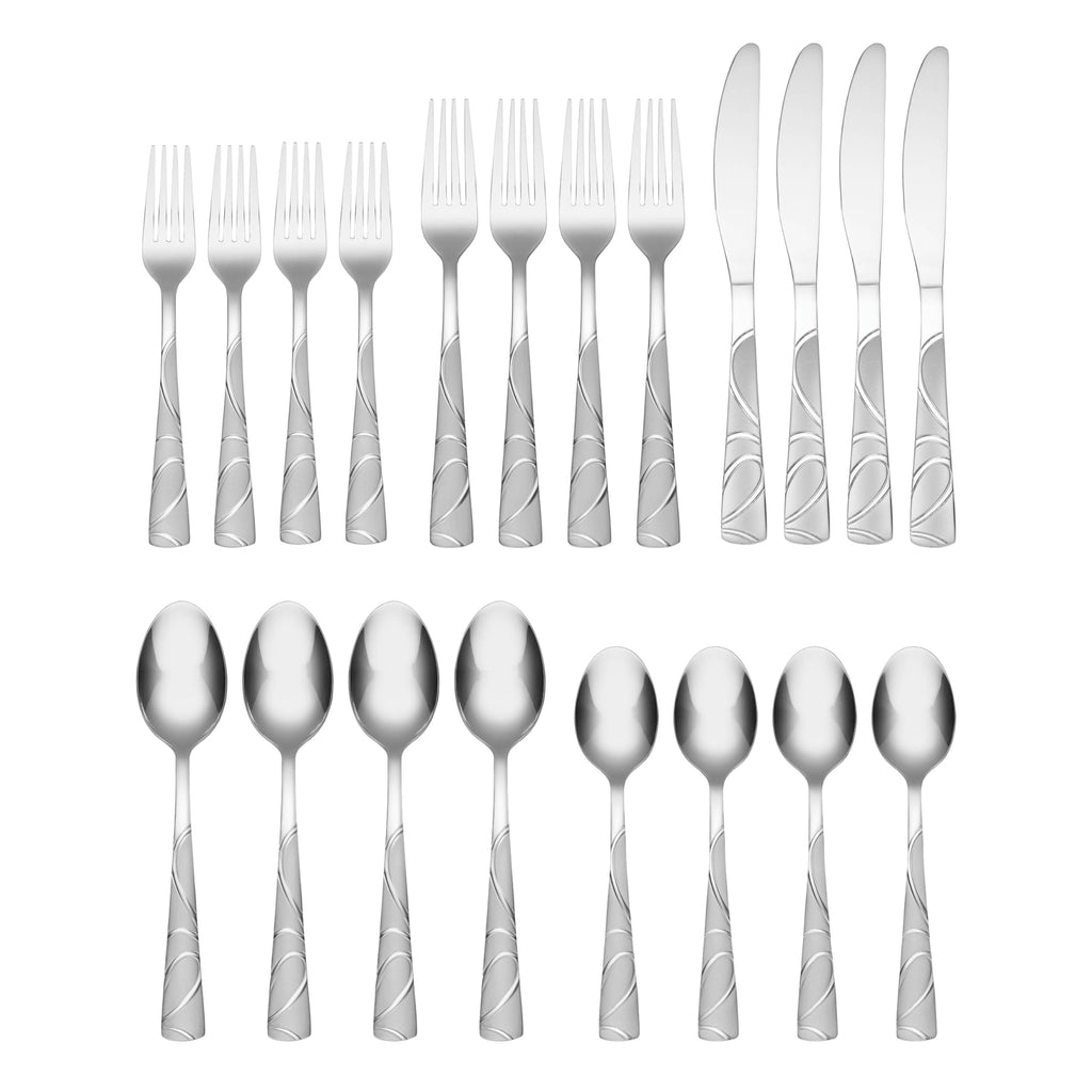 Sasha Sand 20-Piece 18/0 Silverware Set for 4, Flatware