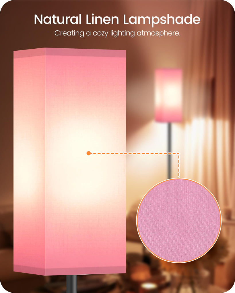 2 Pack Floor Lamp, Pole Lamp with Foot Switch, Modern Standing Lampshade, Minimalist Freestanding Lamp (Bulb Not