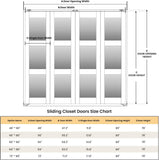 Bifold Door, for 64"x 80" Opening,Tempered Frosted Glass Closet Folding Barn Door with Hardware Kit,
