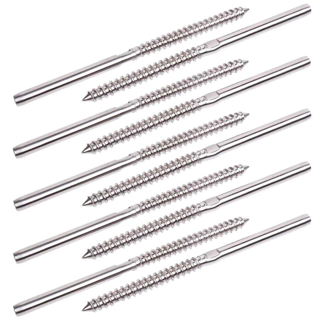 100 Pack 1/8" Cable Railing Kit Right&Left Swage Lag Screws