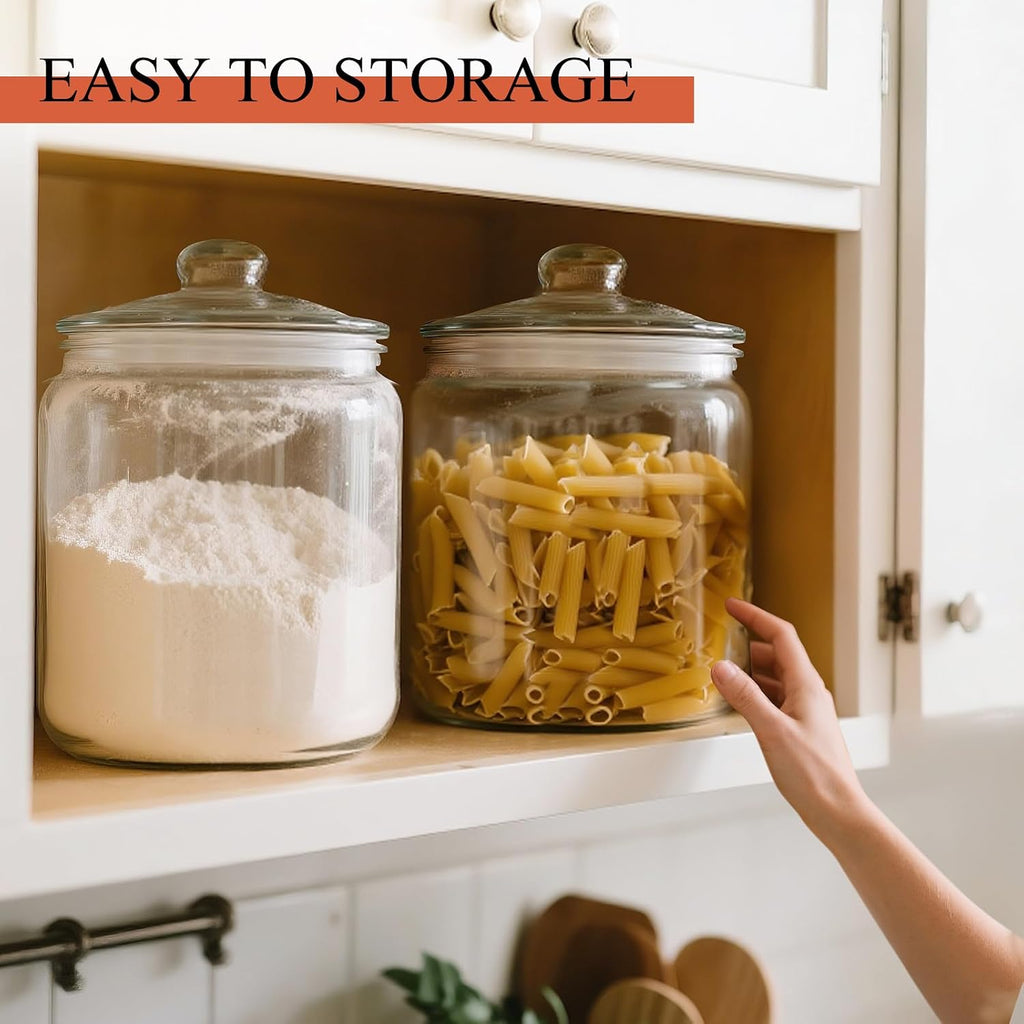 1 Gallon Glass Jar with Lid, Airtight Cookie Jar with Wide Mouth