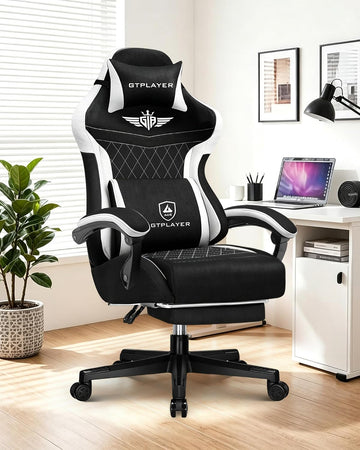 Gaming Chair with Footrest, Big and Tall Game Chair High Back Computer Office Chair with Lumbar Support for Adults