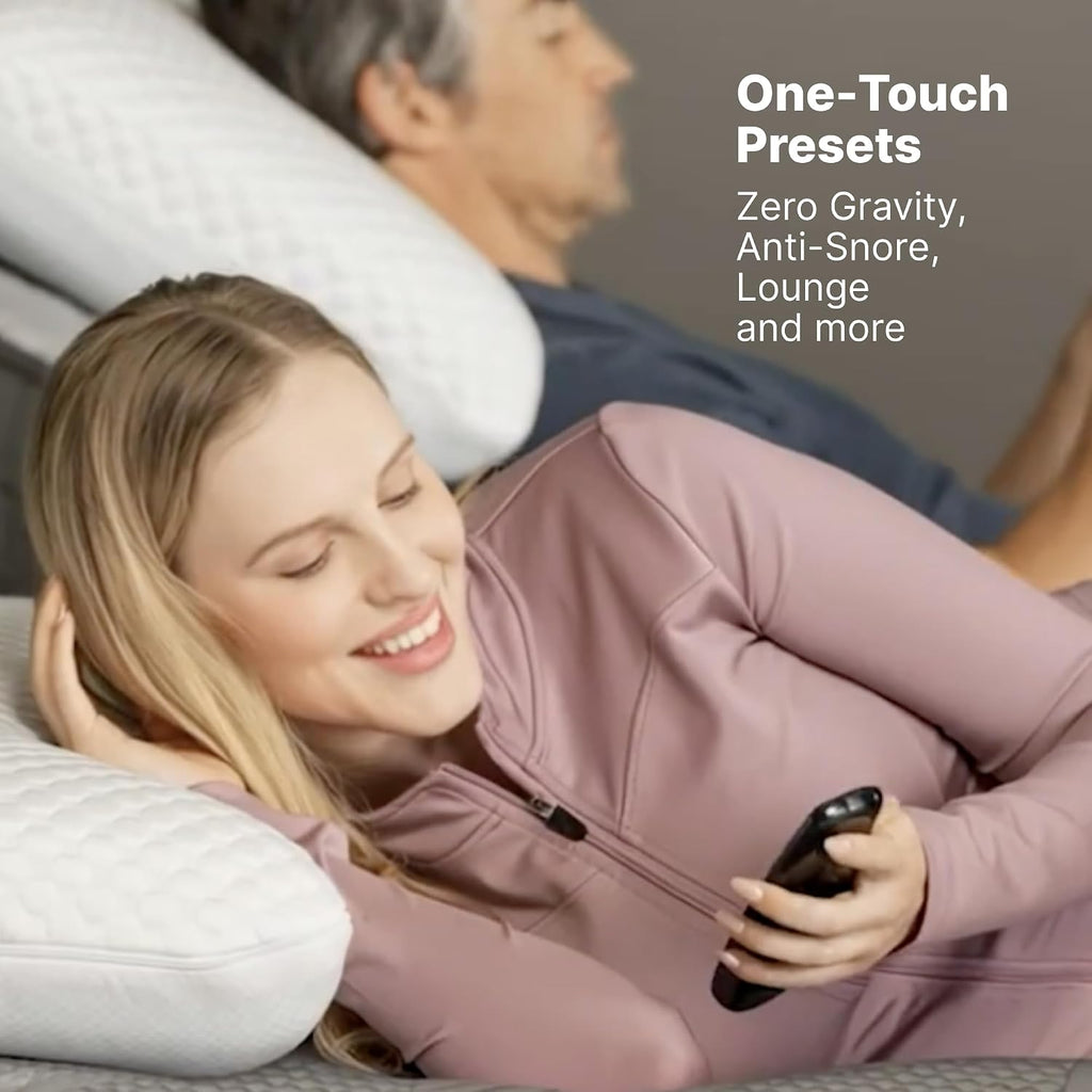 Adjustable Bed Frame & Power Base with Wireless Remote - Zero Gravity & Massage Settings, USB Ports, Split King - Set of 2