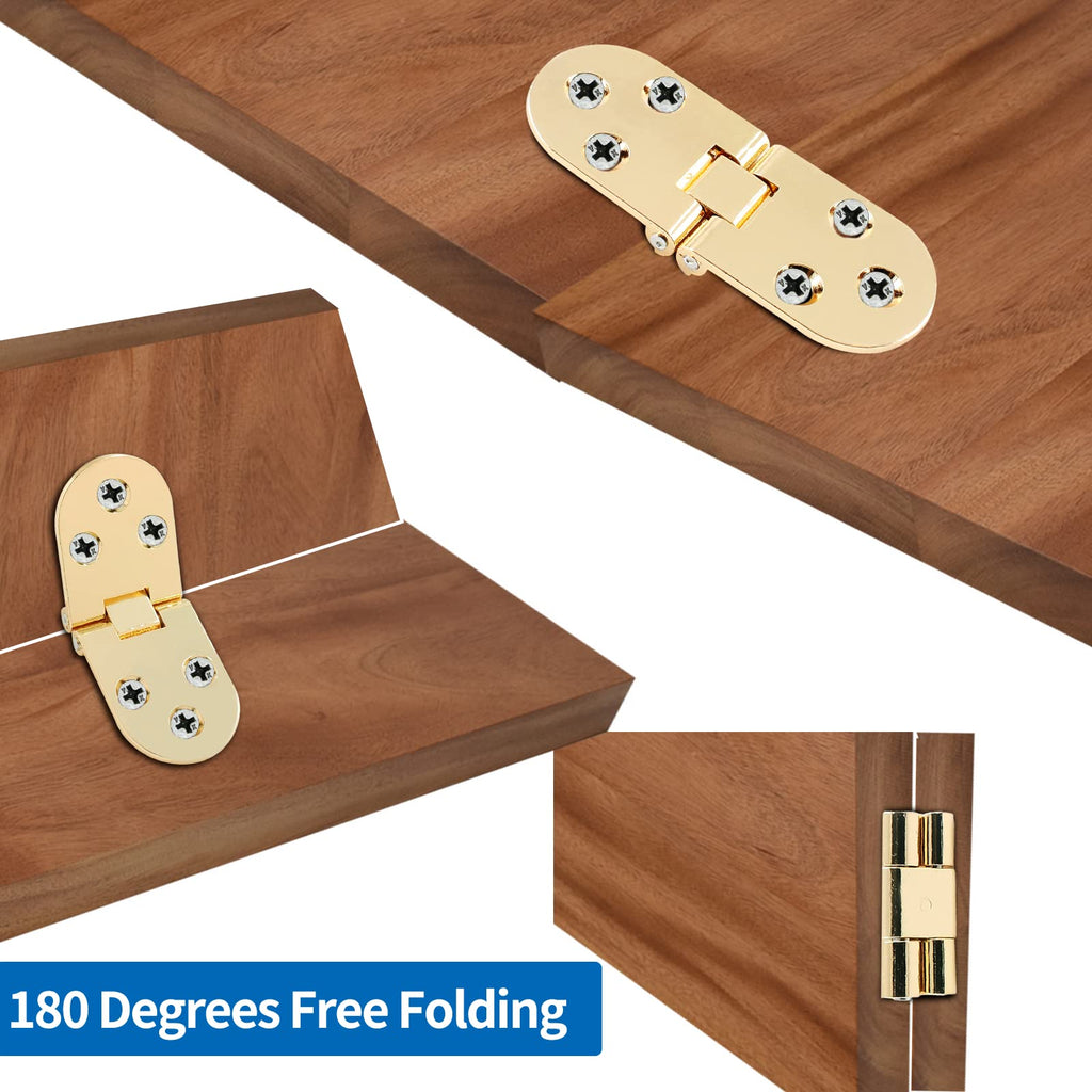 4Pcs Heavy Duty Folding Table Hinges, Gold, (3.1 x 1.18inch)
