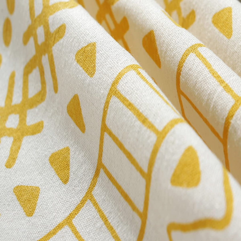 Cotton Linen Rectangle Tablecloth with Boho Tassel