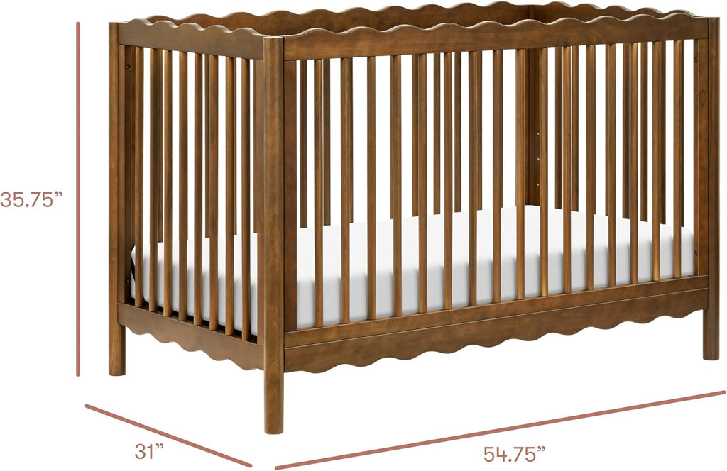 Swell Convertible Baby Crib, GREENGUARD Certified, Natural Walnut | Converts to Toddler Bed, Daybed & Full-Size Bed