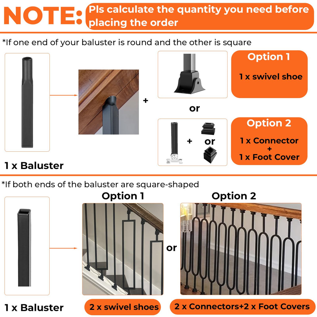 50-Pack Baluster Connectors for 1/2'' Square Balusters