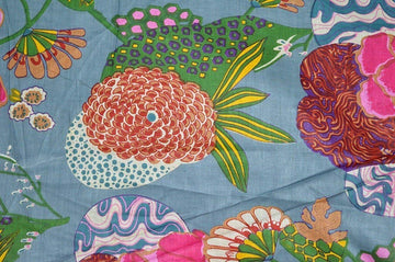 Indian Cotton Floral and Fruit Print Fabric Dressmaking Kurti Sofa Curtain Fabric 5 Yard
