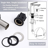 Tall Vessel Sink Faucet, Premium Brass Mixer Tap Brushed Nickel Single Handle Vanity Faucet 1 Hole