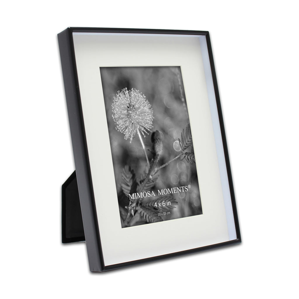 6x8 Brass Shadow Box Metal Picture Frame with 4x6 Photo Mat