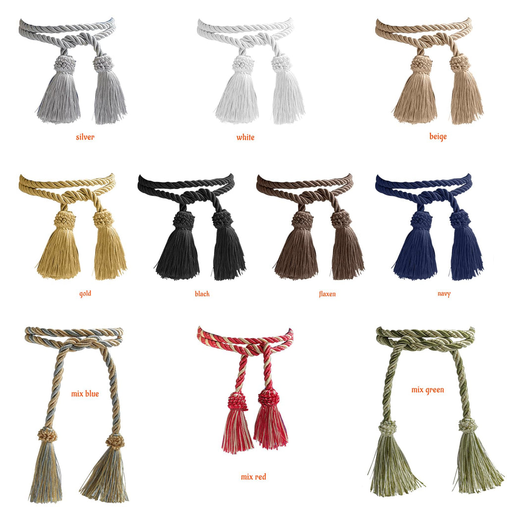 Curtain Tiebacks Handmade Decorative Curtain Holdbacks Rope with Tassel Curtain Pendant Rope Adjustable Ties Door