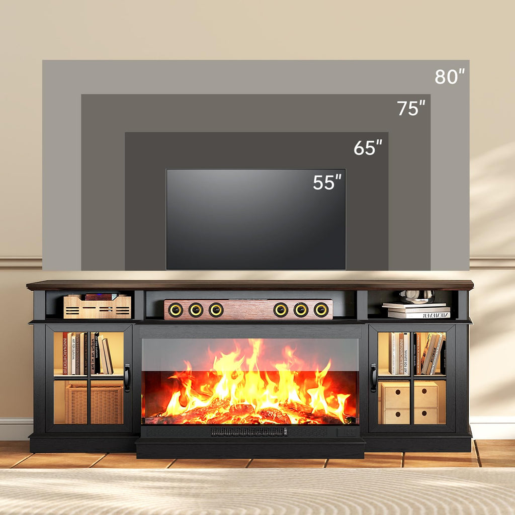 70", Modern Entertainment Center, Black