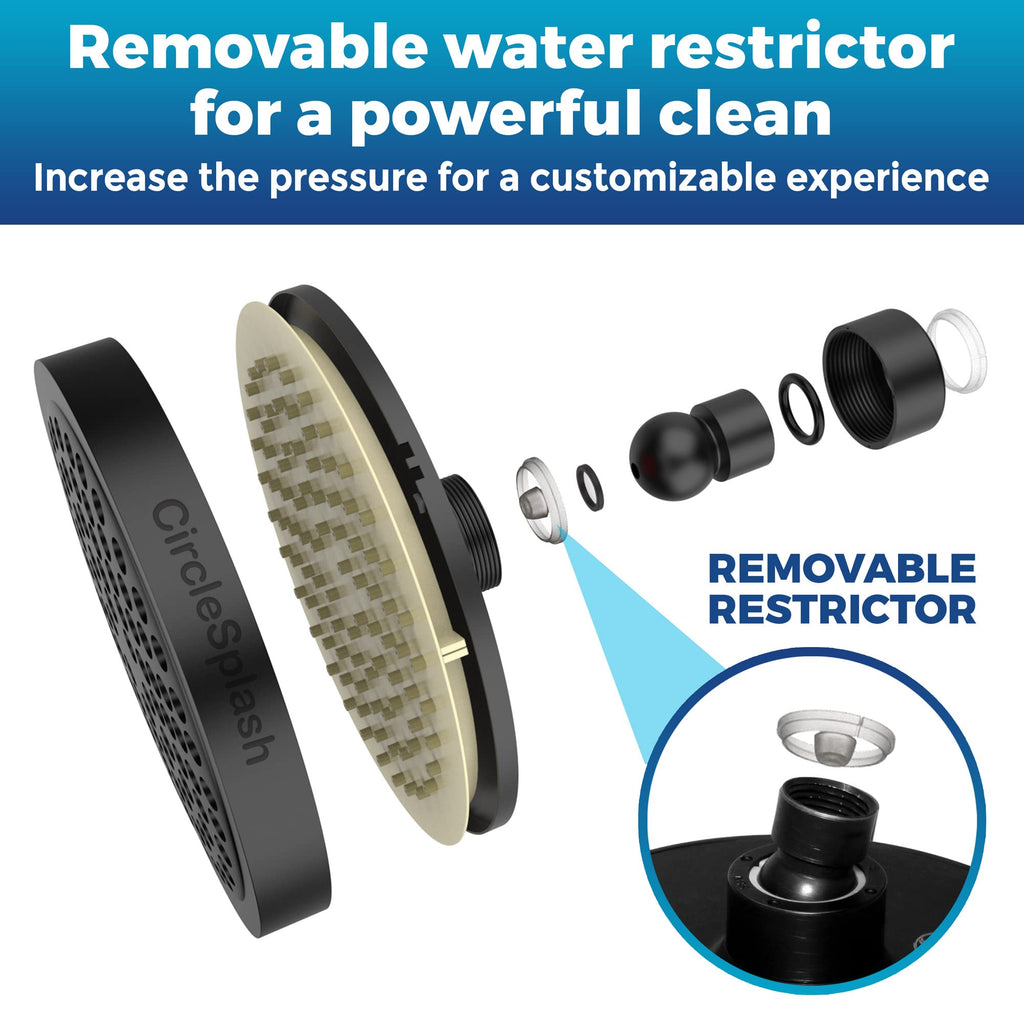 Shower Head - High Pressure 2.5 GPM - Matte Black