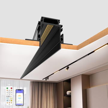 Magnetic Track Lighting Rail, 4-Wire Recessed Aluminum Rail