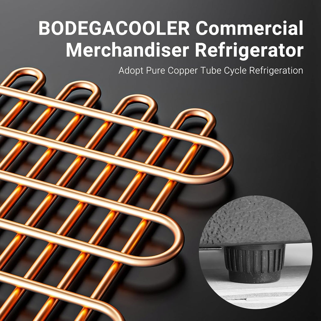 BODEGACOOLER Commercial Merchandiser Refrigerator, 5.7 Cu.Ft Single Swing Glass 