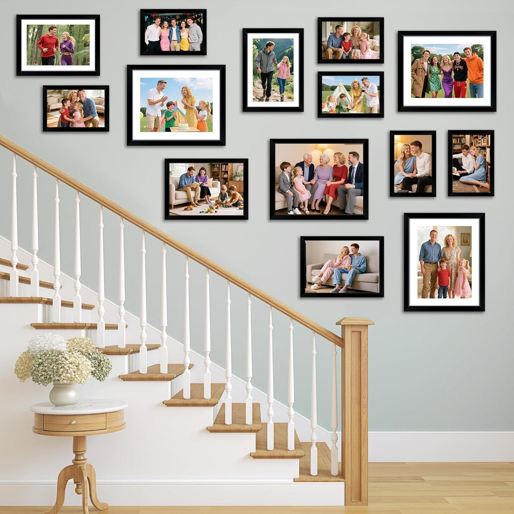 12x12 Picture Frame 2 Pack, Black Photo Frames Collage for Wall Hanging, 12 x 12 Square Wall Gallery Poster Frame