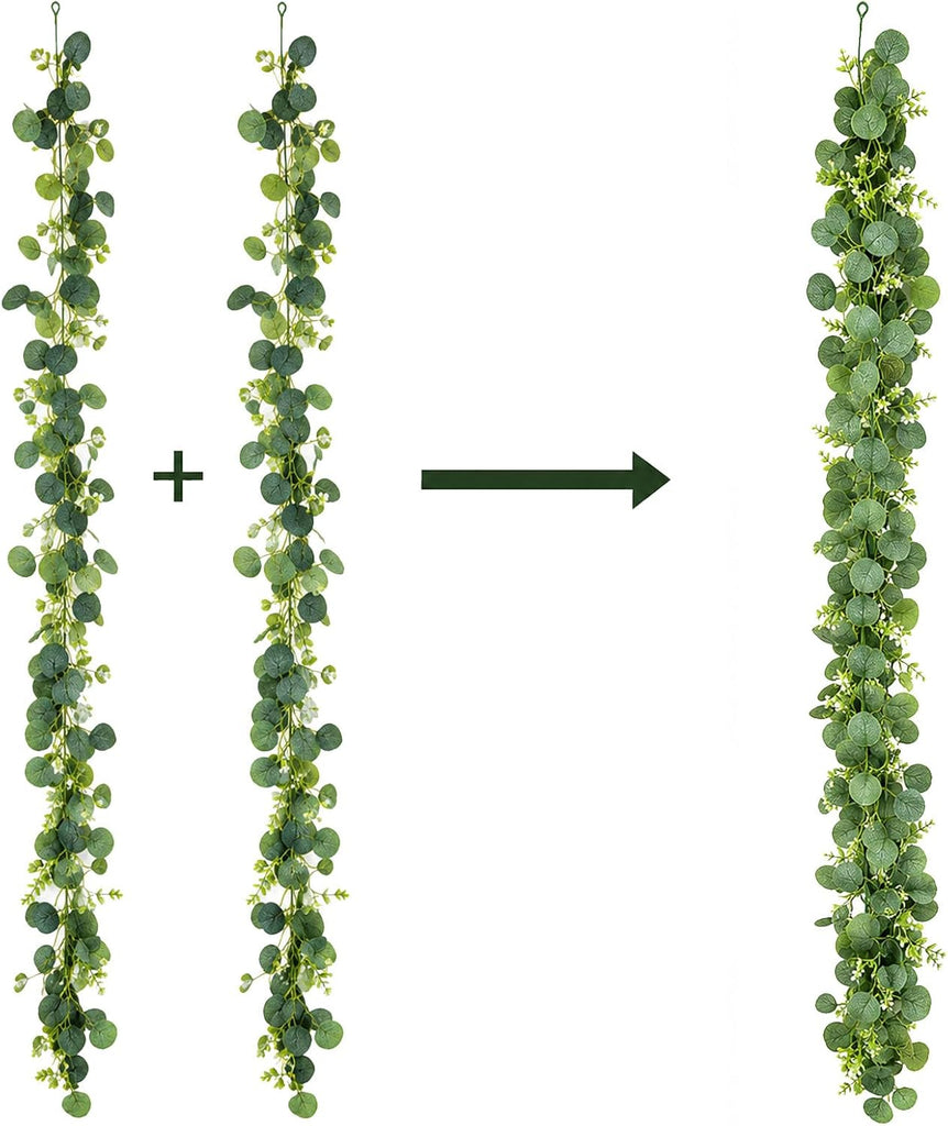 Faux Eucalyptus Garland Artificial Greenery Vine (Eucalyptus) - Set of 4