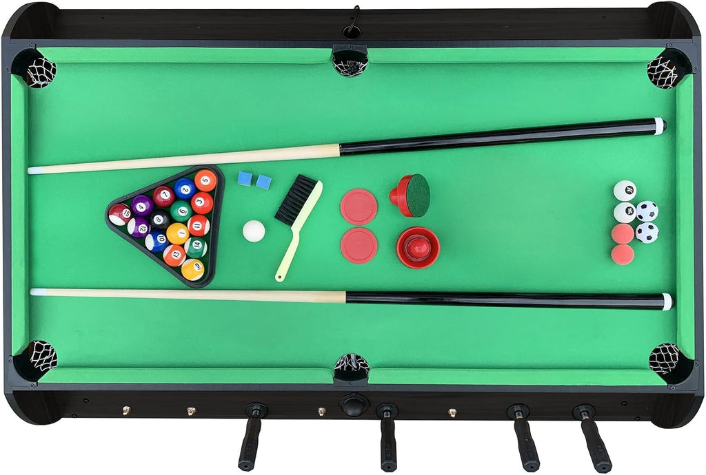 55″ Telescopic Rods 3-in-1 Swivel Multi Game Table - Foosball, Pool/Billiards & Air Hockey
