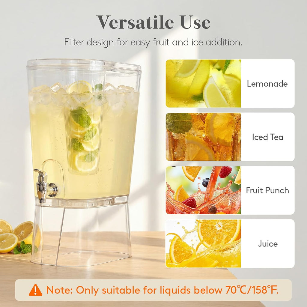 Gal Drink Dispenser with Leak-Proof Spigot & Fruit Infuser - Set of 2