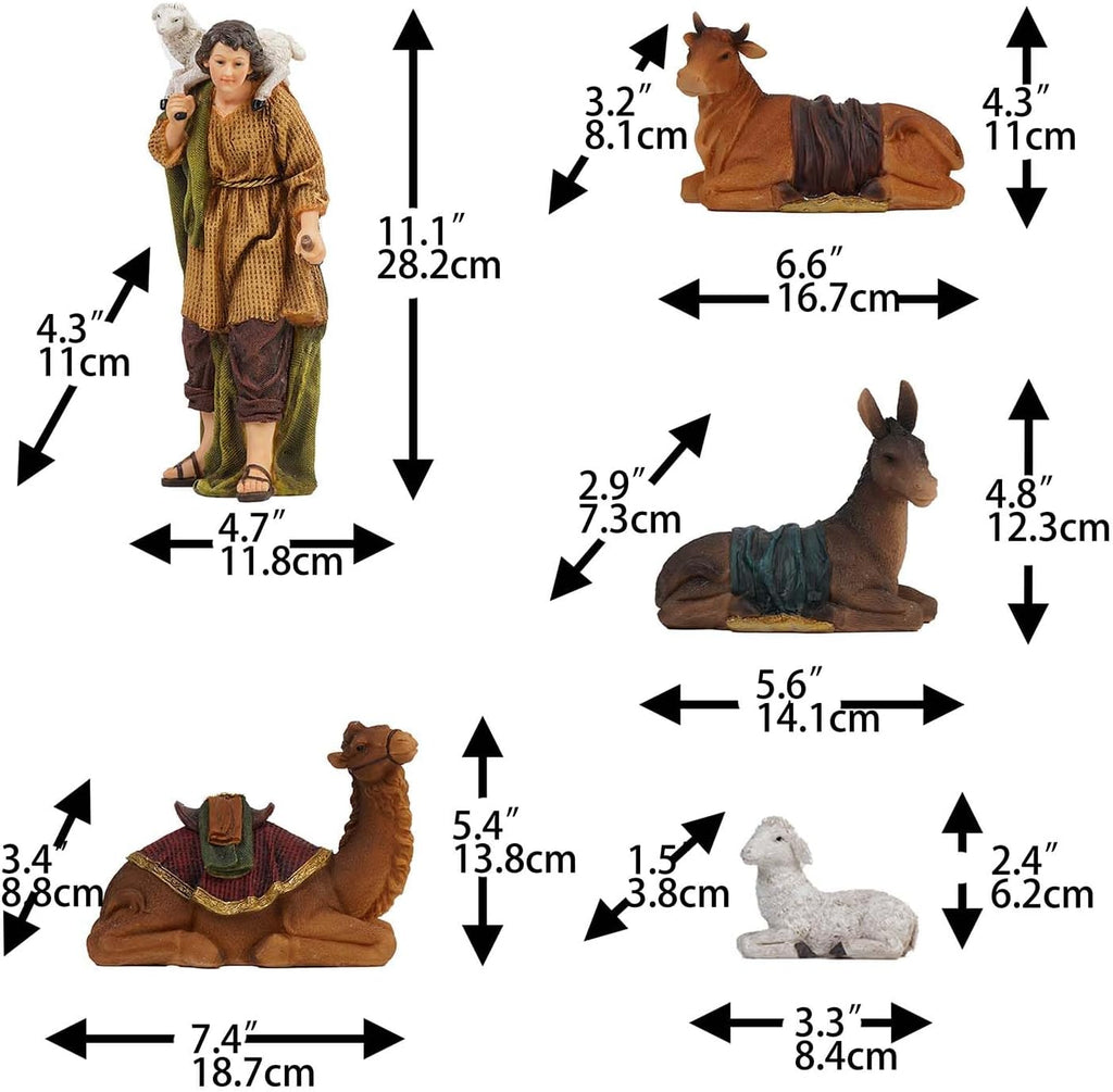 Nativity Set Christmas Scene Set Figurines Statue 12 Inch 12 Pcs