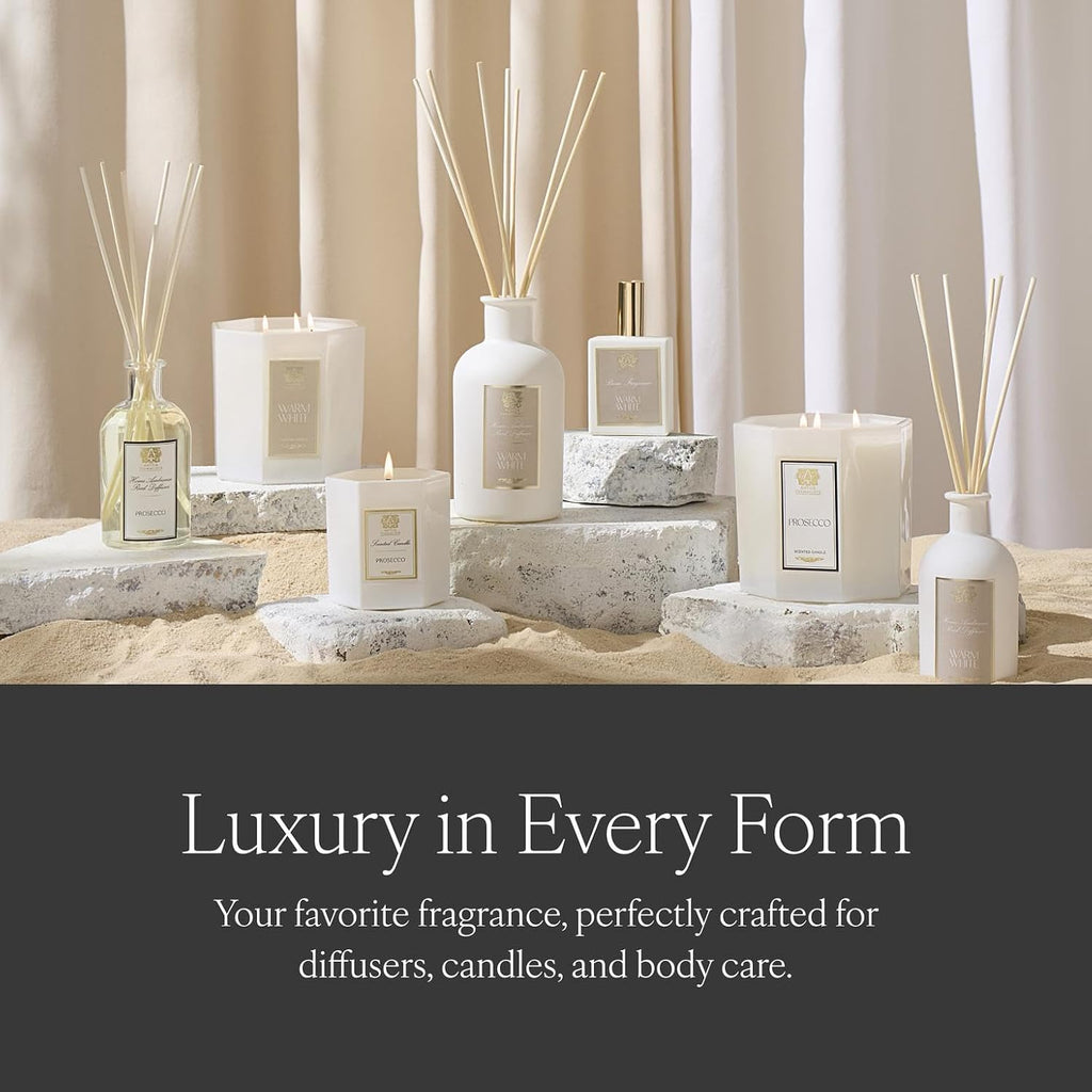 Lucite Home Ambiance Gift Set - Luxury Scented Candle (9 oz), Reed Diffuser (8.4 fl oz) & Lucite Tray - Home Decor