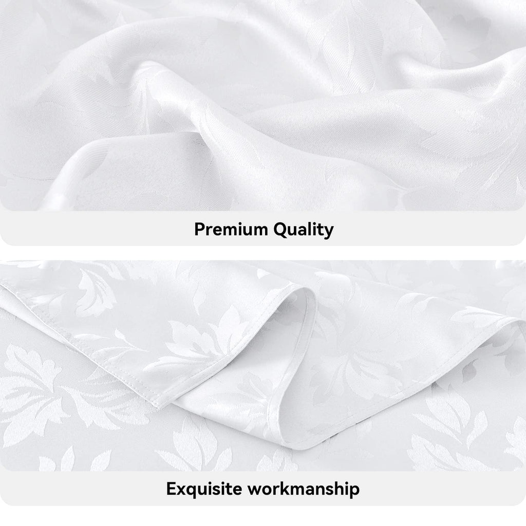 Jacquard Rectangle Tablecloth 60 x 144 Inch, White