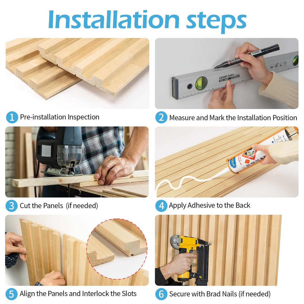 4 Pc 96"x5.7" Wood Slat Wall Panel for Interior, Ceiling and Decoration, 15.2 SqFt