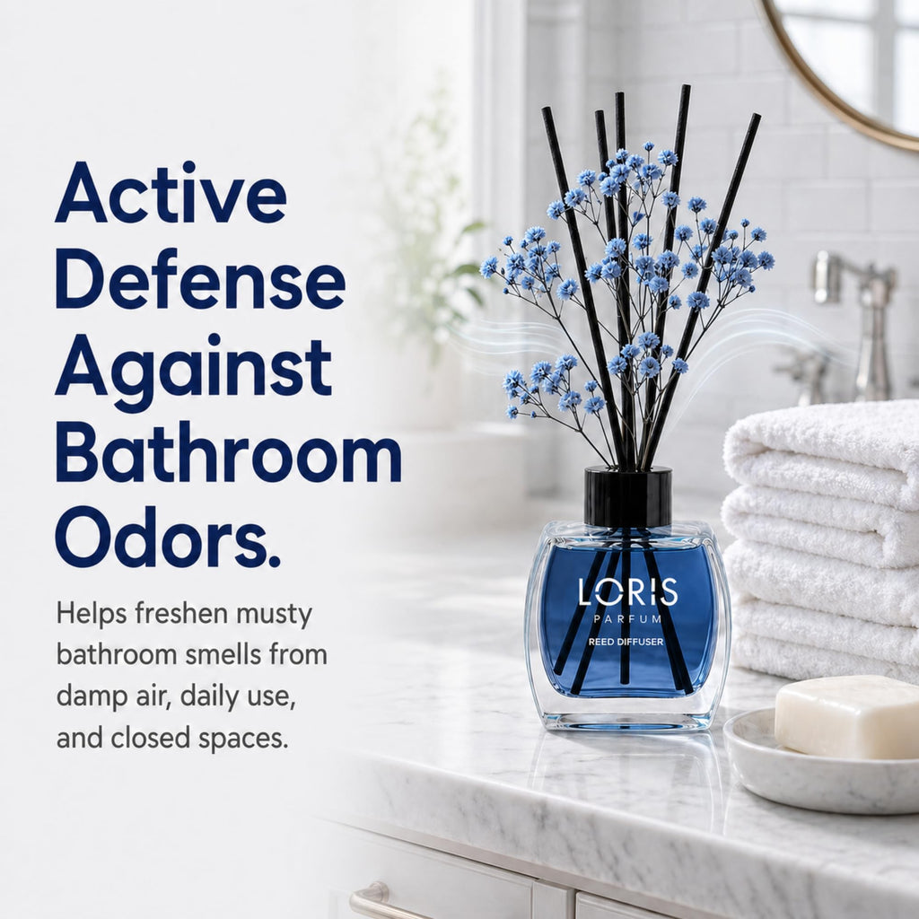 Sandalwood Reed Diffuser Set with Dried Flowers | Reed Diffusers with Sticks | Bathroom Diffuser & Room Scent