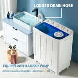 Portable Washing Machine, Twin Tub Washing Machine Laundry Compact Washer spinner Combo with 28lbs capacity, 18Lbs
