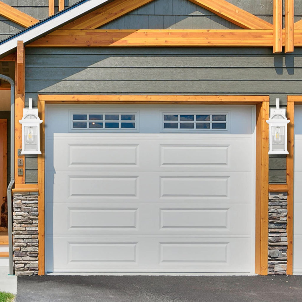 Outdoor Porch Lights Fixtures Wall Mount, Outdoor Wall Sconce with Seeded Glass Waterproof Outside Exterior Lights