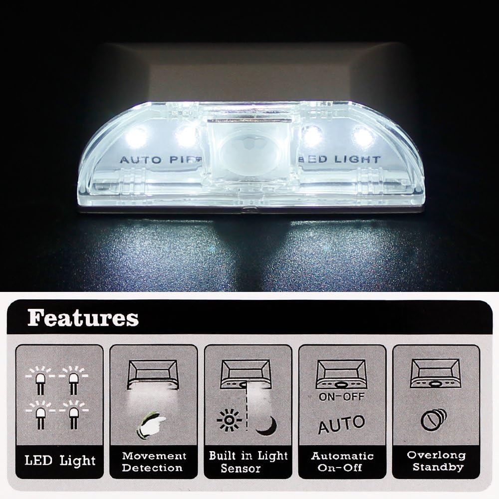 2 Pack Keyhole Light, Infrared IR Wireless Door Lock Lamp, Auto Sensor Motion Detector, 4 LED Bulbs