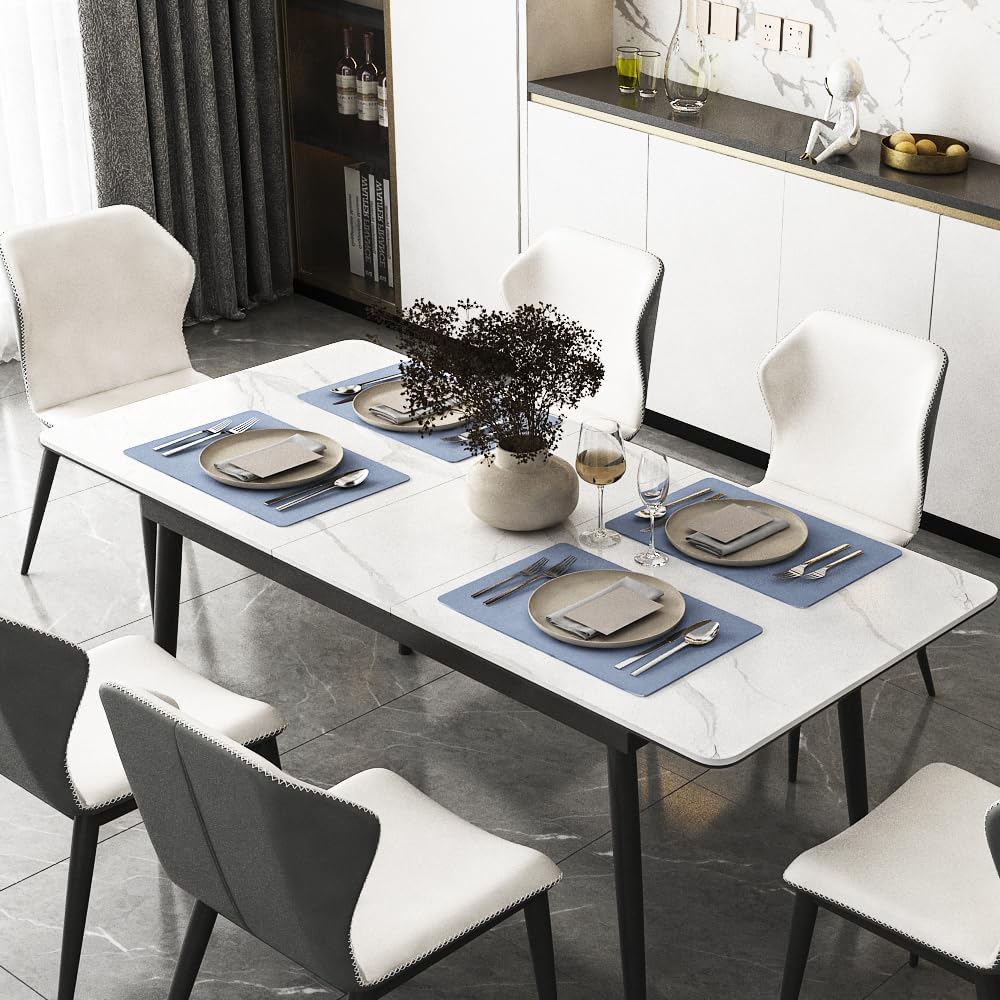 PVC Heat Resistant Placemats, Waterproof Wipeable Floor Place Mats, Non-Slip Easy Clean Table Mats Table - Set of 4
