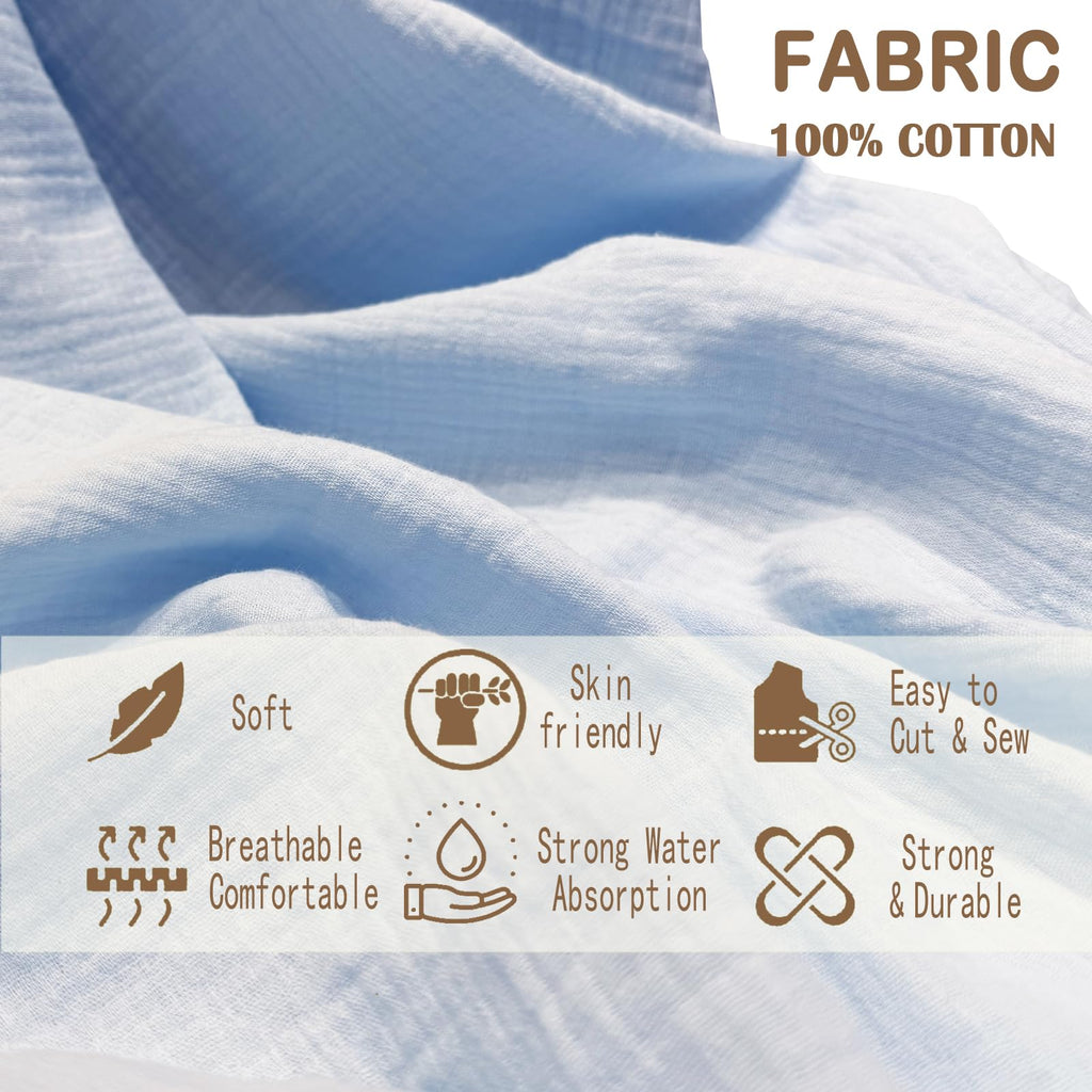 Double Gauze Cotton Fabric by the Yard - 53in Wide 5#-3Y