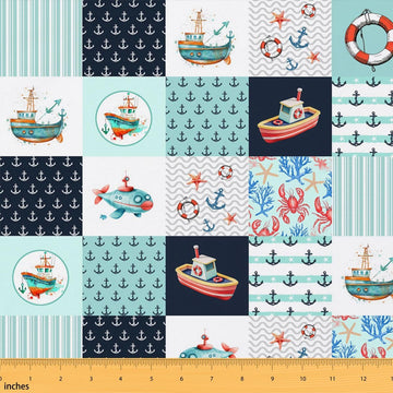 Nautical Themed Fabric by The Yard Soft 2 Yards