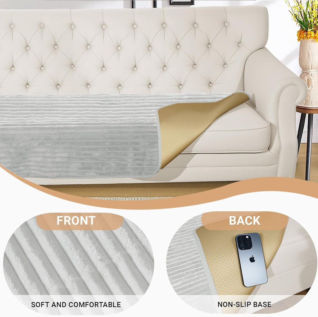 Couch Covers for Dogs Waterproof Flannel Striped Sofa Cover Pet Friendly Washable Dog Mat for Couch Anti Slip