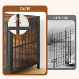 Heavy Duty Dog Crate Furniture, 31.5" Wooden Indoor Kennel with 3 Doors