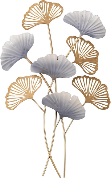 Modern Small Ginkgo Leaf Metal Wall Decor 9 X 11 Inches
