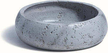 Earthy Vessel - Modern Decorative Bowl & Centerpiece for Coffee Table, Entryway or Candle Display (7.5" x 2.5") Gray