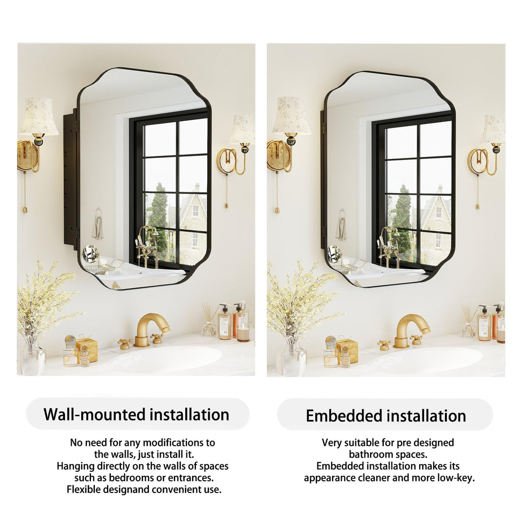 24"x32" Bathroom Medicine Cabinet Wall-Mounted Mirror with Storage