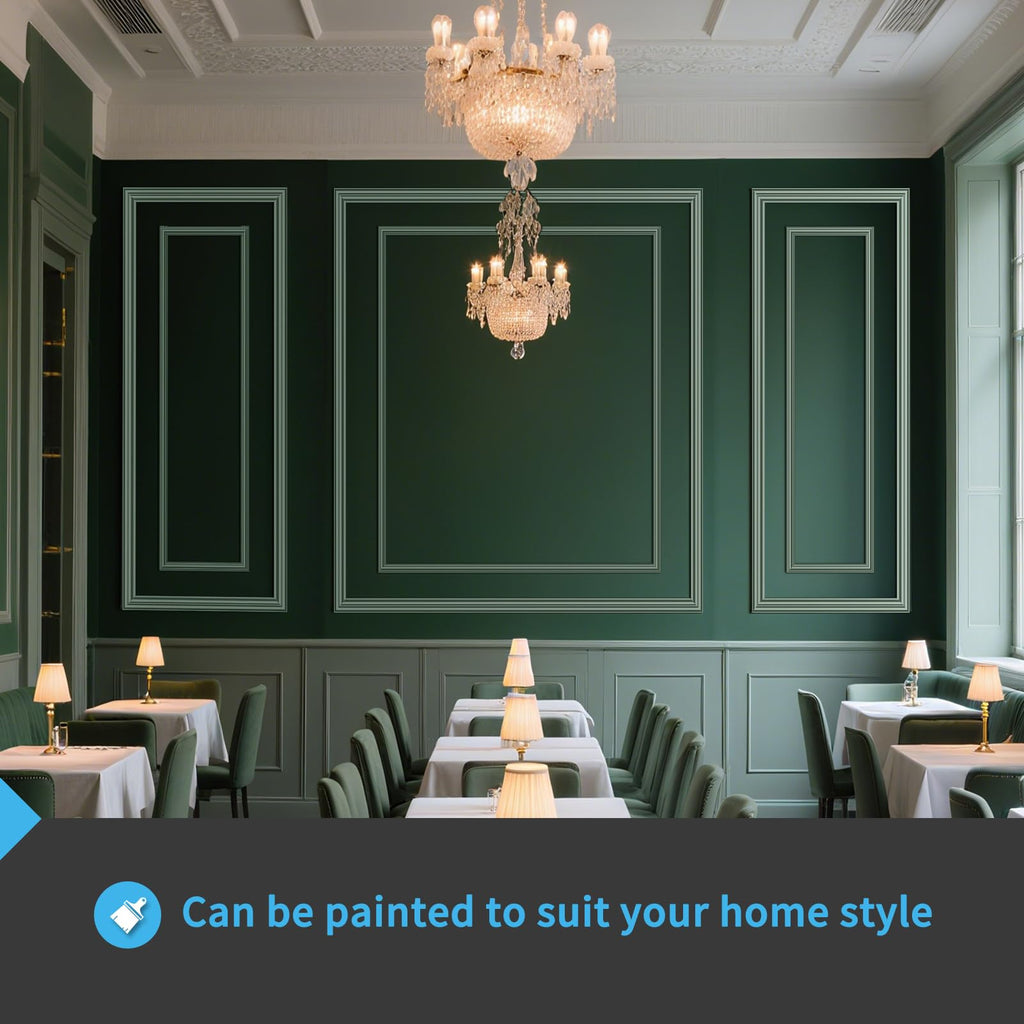 Premade Bilinear Frame Wainscoting Molding Set, 6 Separate Frame