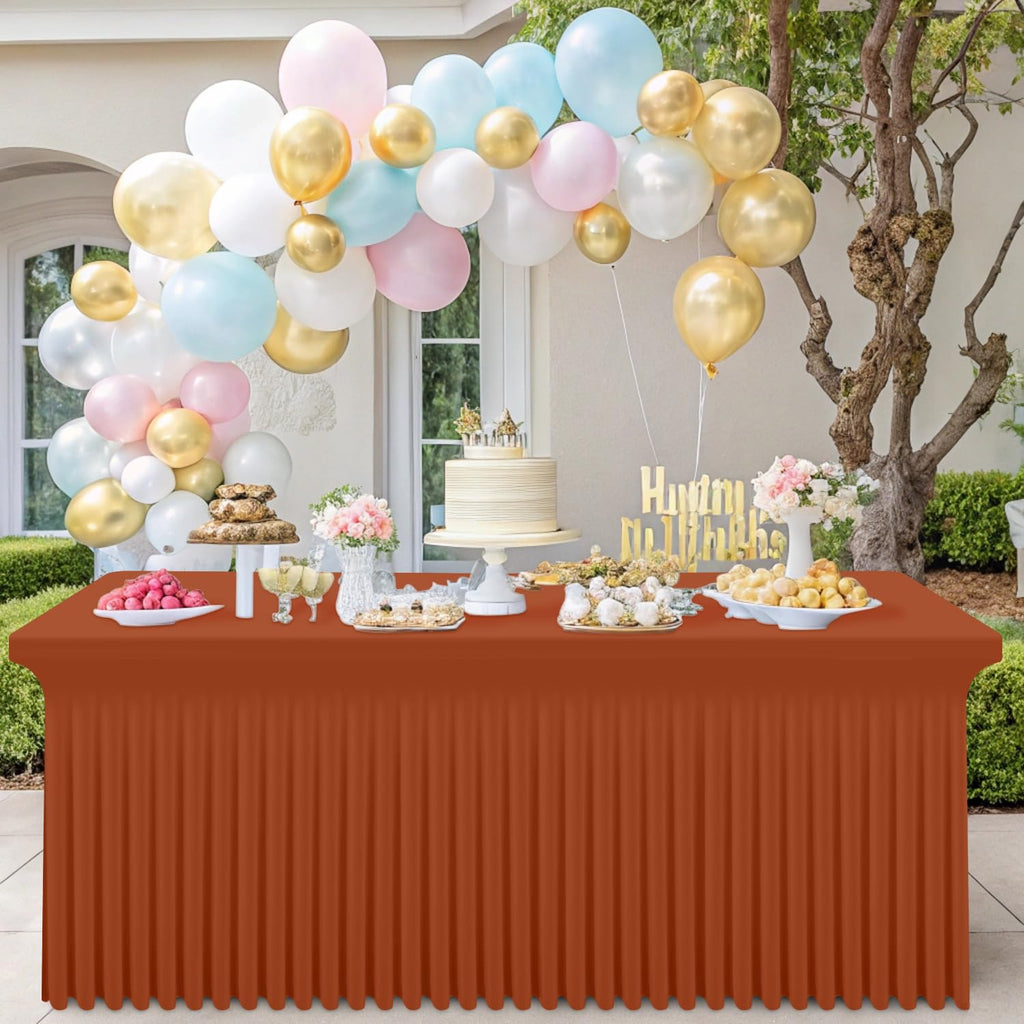 Spandex Elastic Fitted Table Cloth Skirt for 6FT Rectangle Table