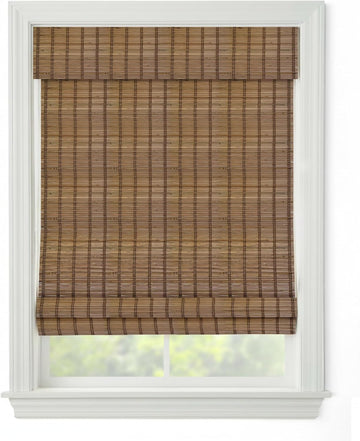 Cordless Woven Wood Roman Shades, Ashbury Camel