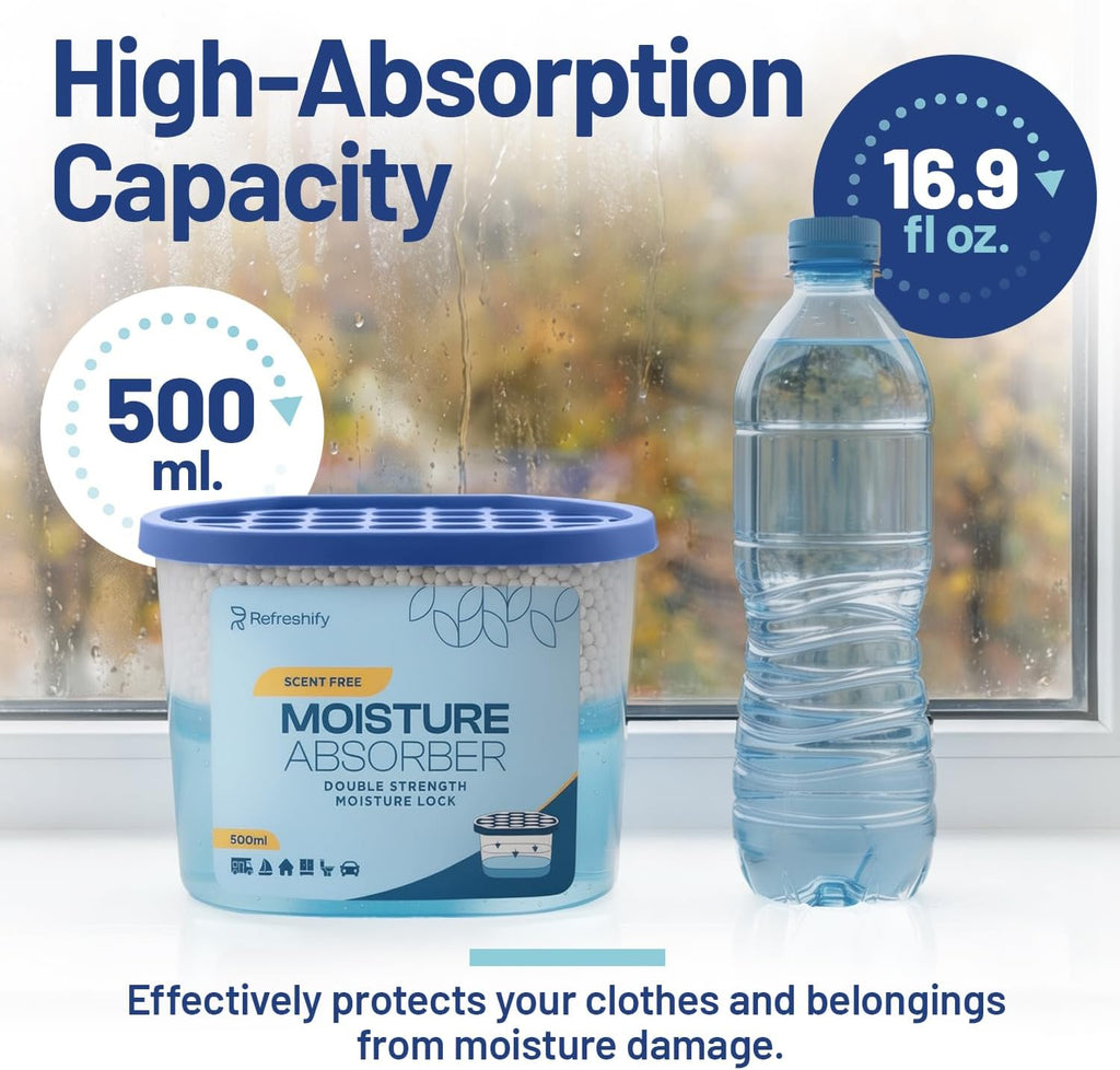 Premium Moisture Absorbers and Dehumidifier Tubs - High-Efficiency Closet Dehumidifier and Dehumidifier for Car