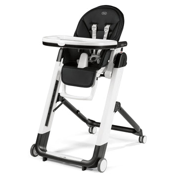 PEG Siesta, Grow With Baby Folding High Chair & Recliner, Licorice | Height Adjustable, Quick Clean & Easy Push