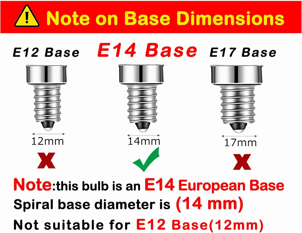 E14 LED Bulb Dimmable,110V 400LM 40W Equivalent Warm White 3000K,E14 European Base Candelabra LED Bulbs,C35 Clear