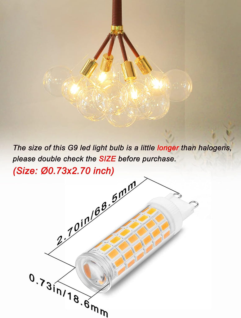 G9 Led Bulbs 75W 80W 100W T4 Halogen Equivalent,1000 lm,3000K