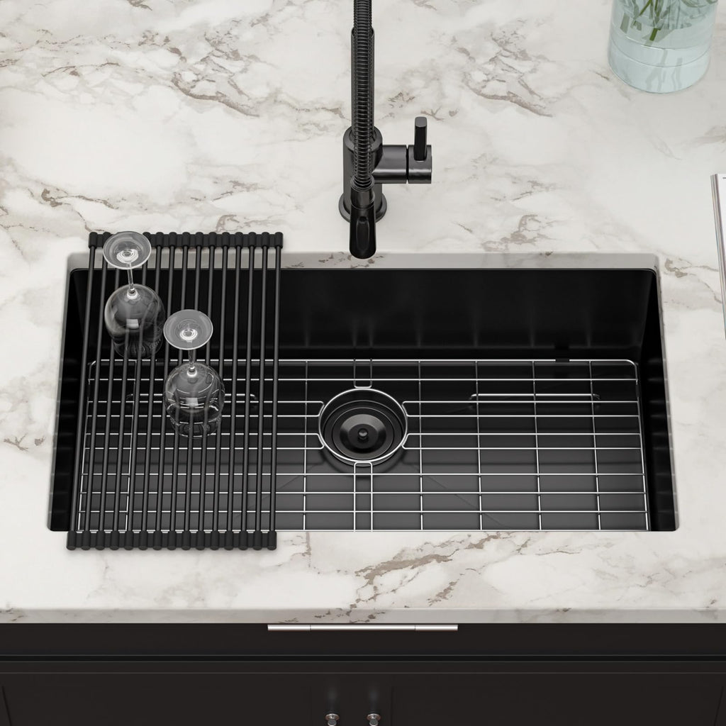 33 Inch Matte Black Undermount Kitchen Sink