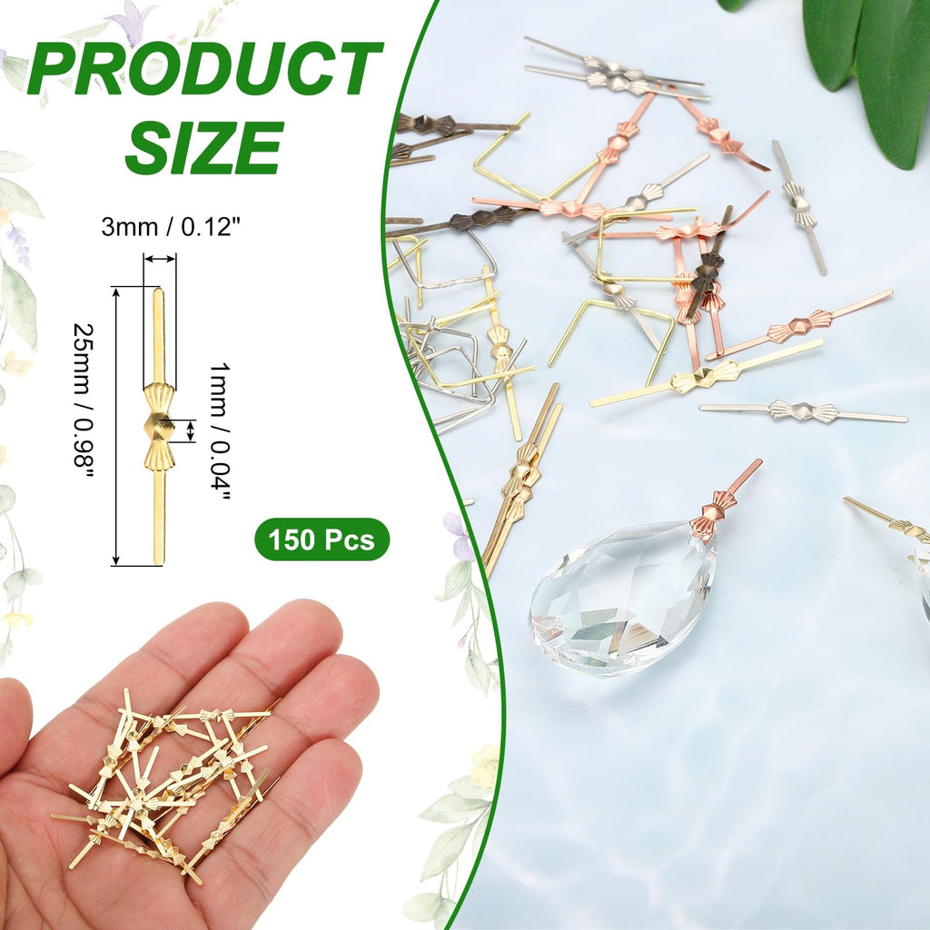 150Pcs Chandelier Connector Clip 25mm Copper Crystal Chandelier Pin