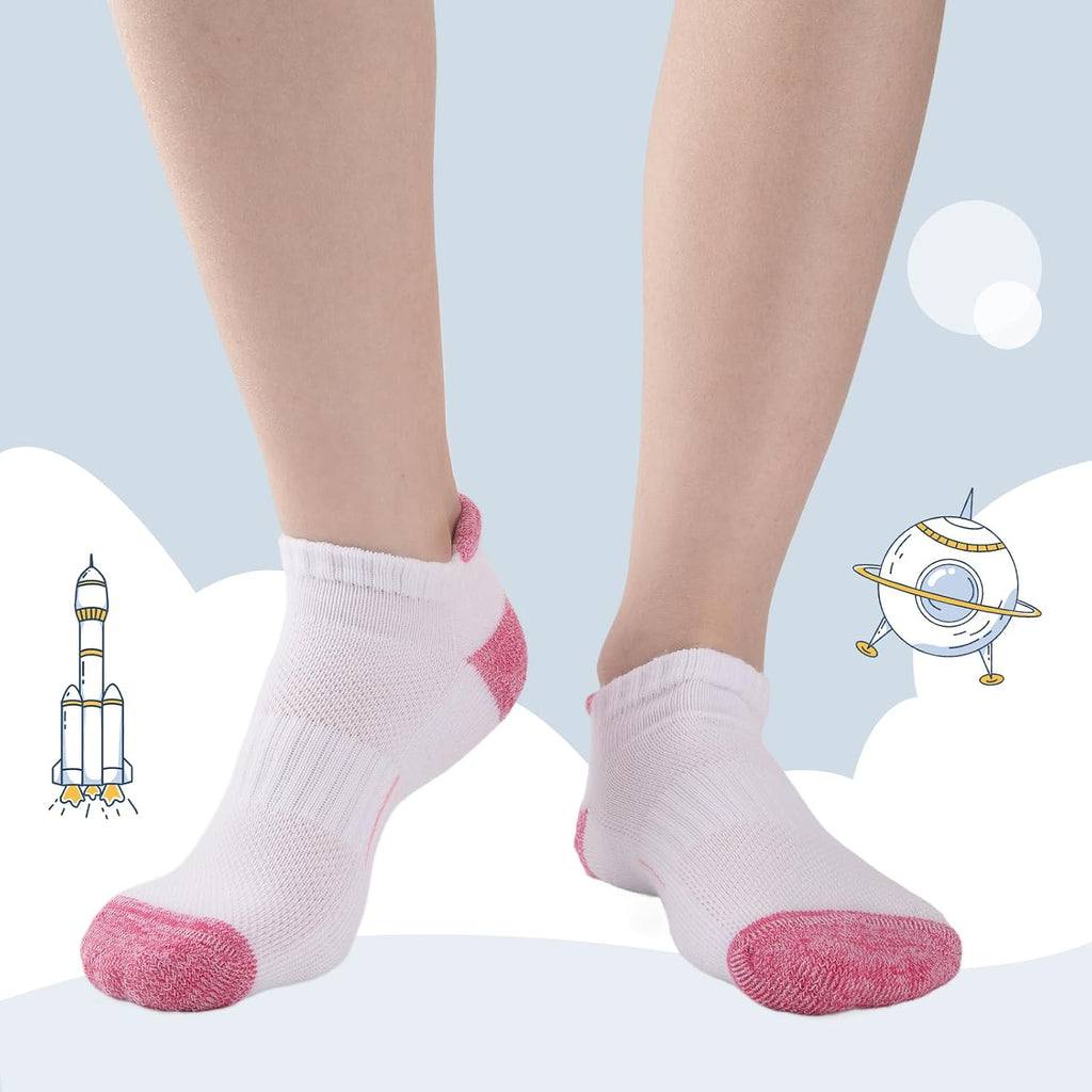Girls Socks Ankle Athletic Socks For Kids Old Short Socks With Cushioned Sole 8 Pairs